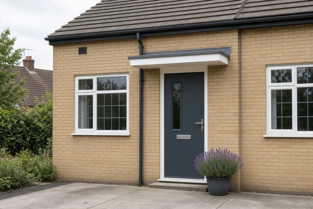 A 1970s semi-detached house with a new anthracite composite front door